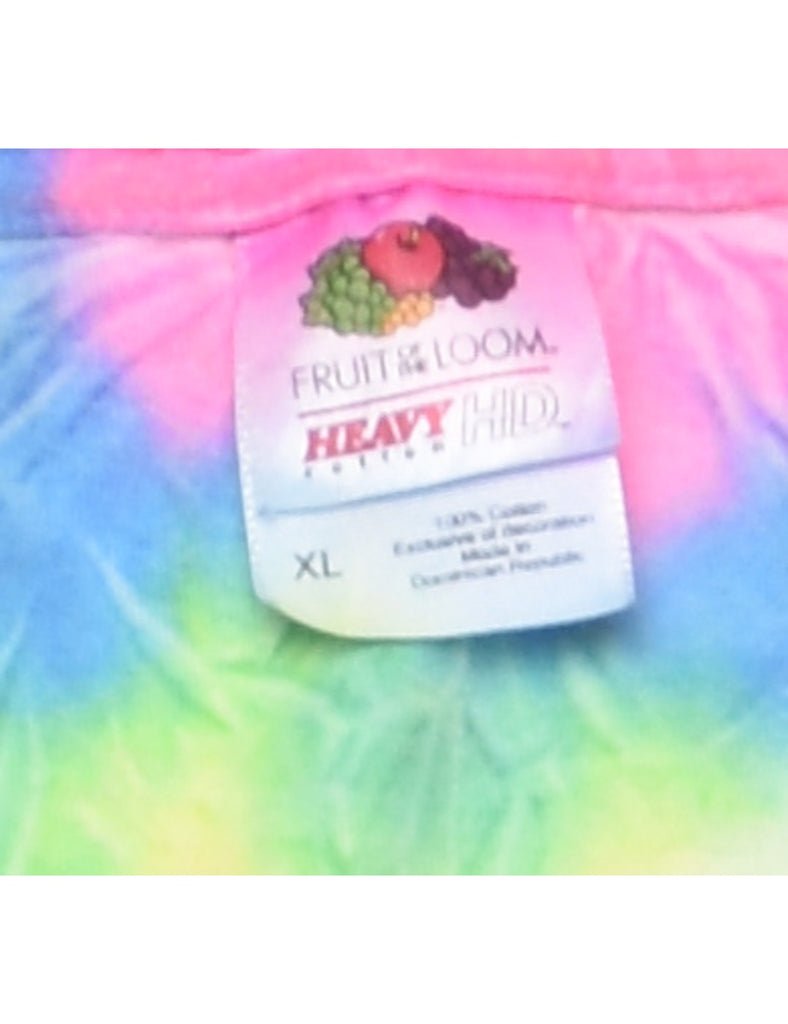 Tie Dyed Be Kind Multi-Colour Printed T-shirt - XL