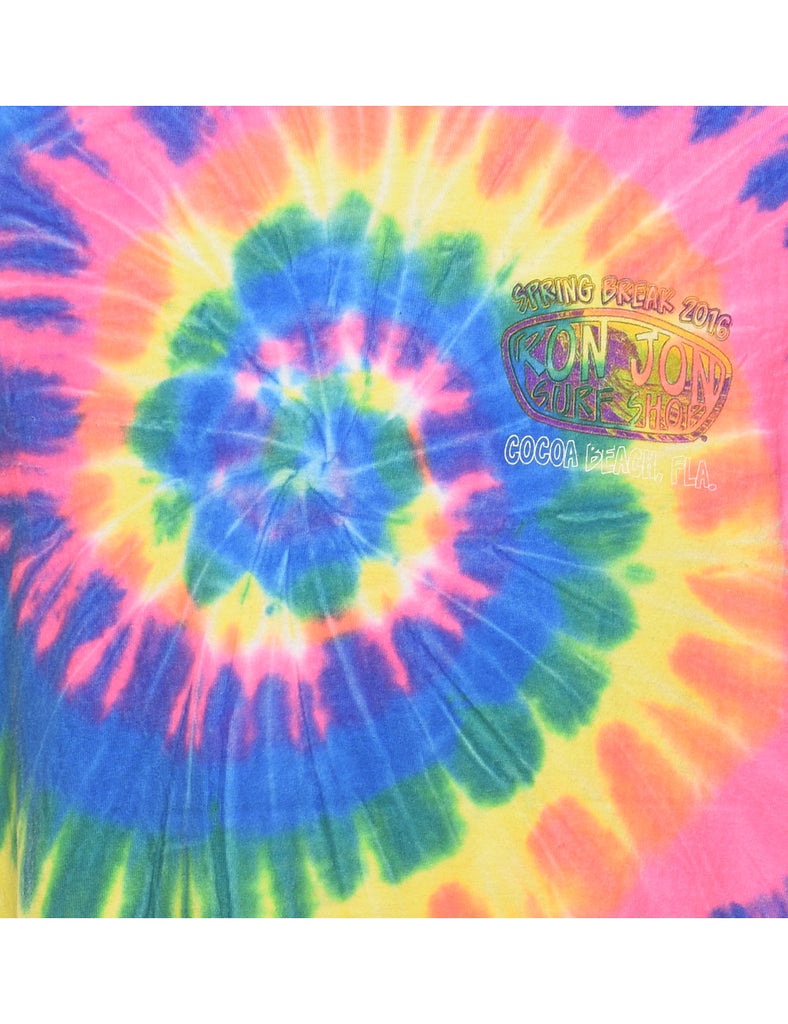 Tie Dyed Cocoa Beach Multi-Colour Printed T-shirt - L