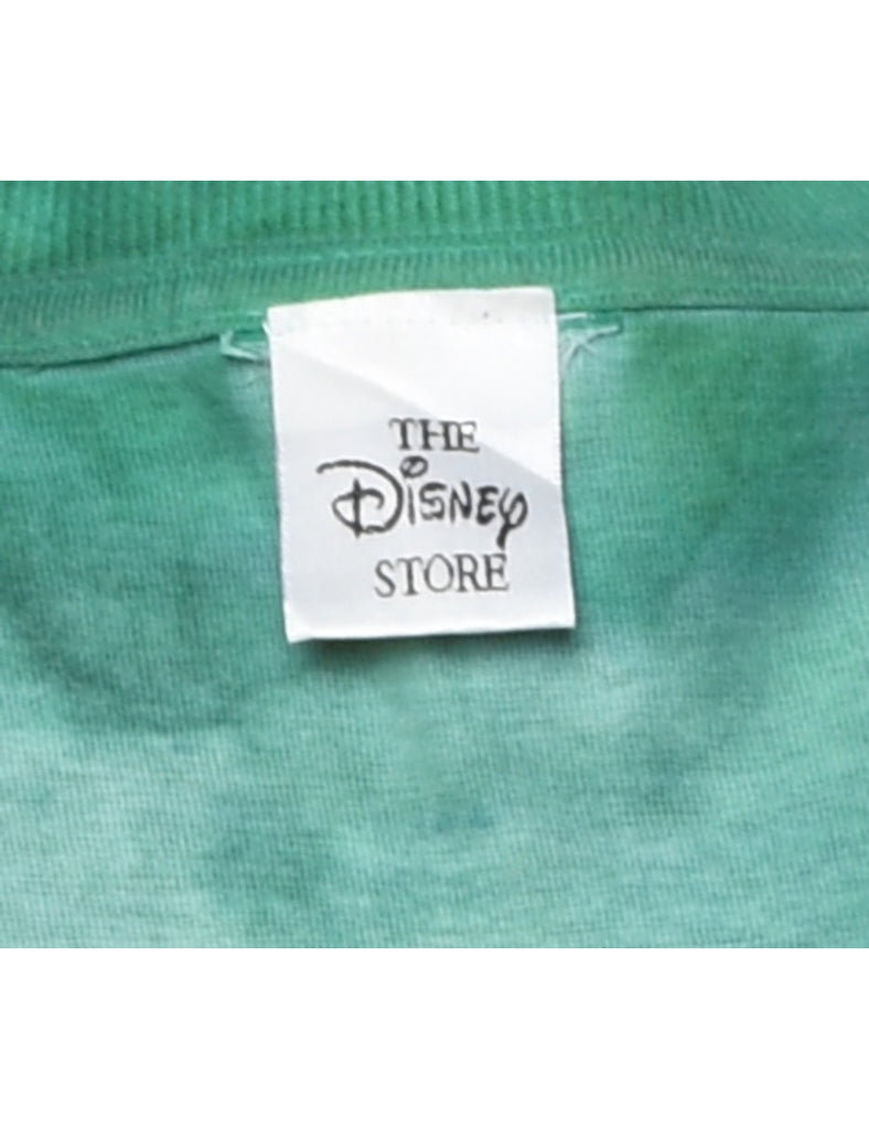 Tie Dyed Green Cartoon T-shirt - XL
