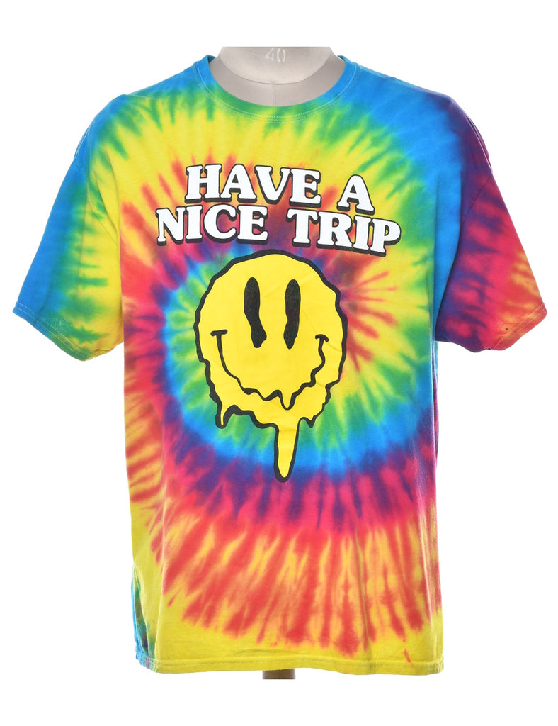 Tie Dyed Have A Nice Trip T-shirt - XL