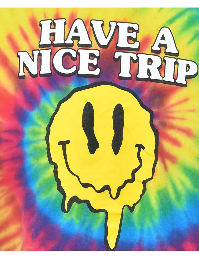 Tie Dyed Have A Nice Trip T-shirt - XL