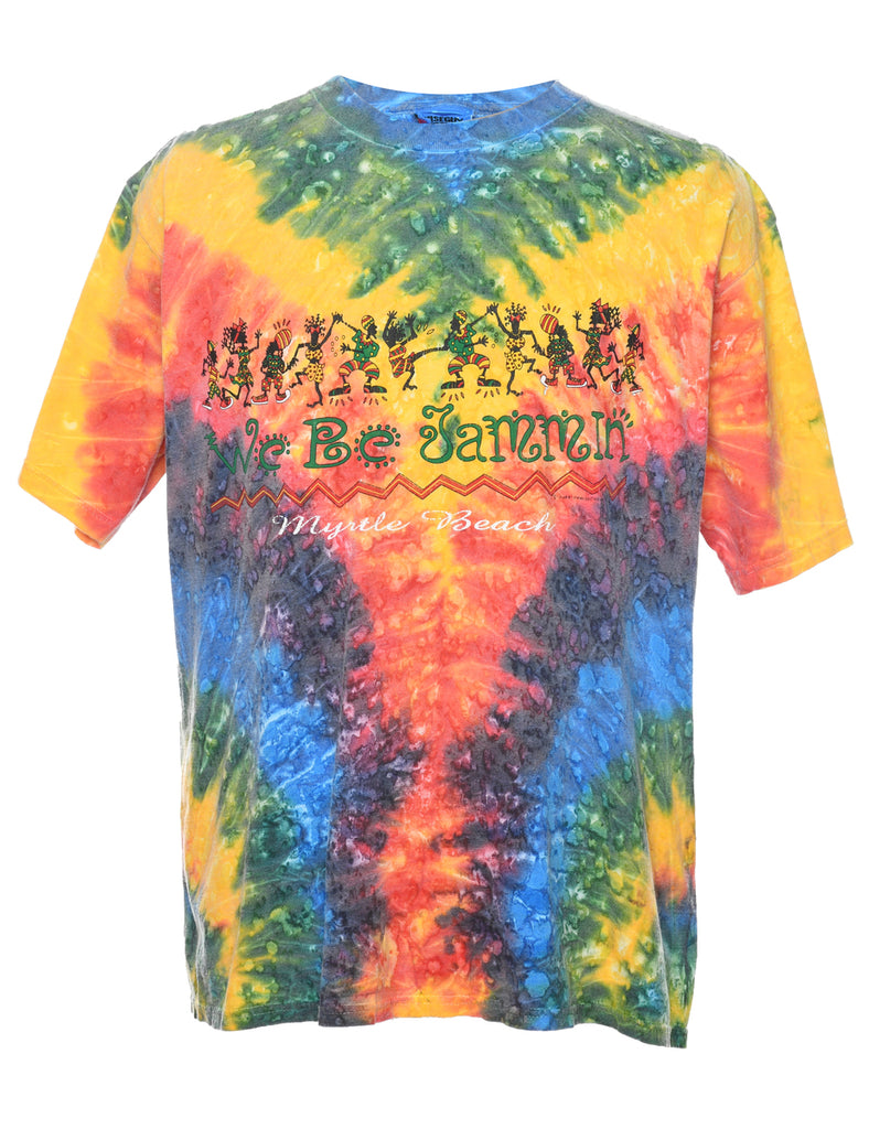 Tie Dyed Myrtle Beach Printed T-shirt - XL
