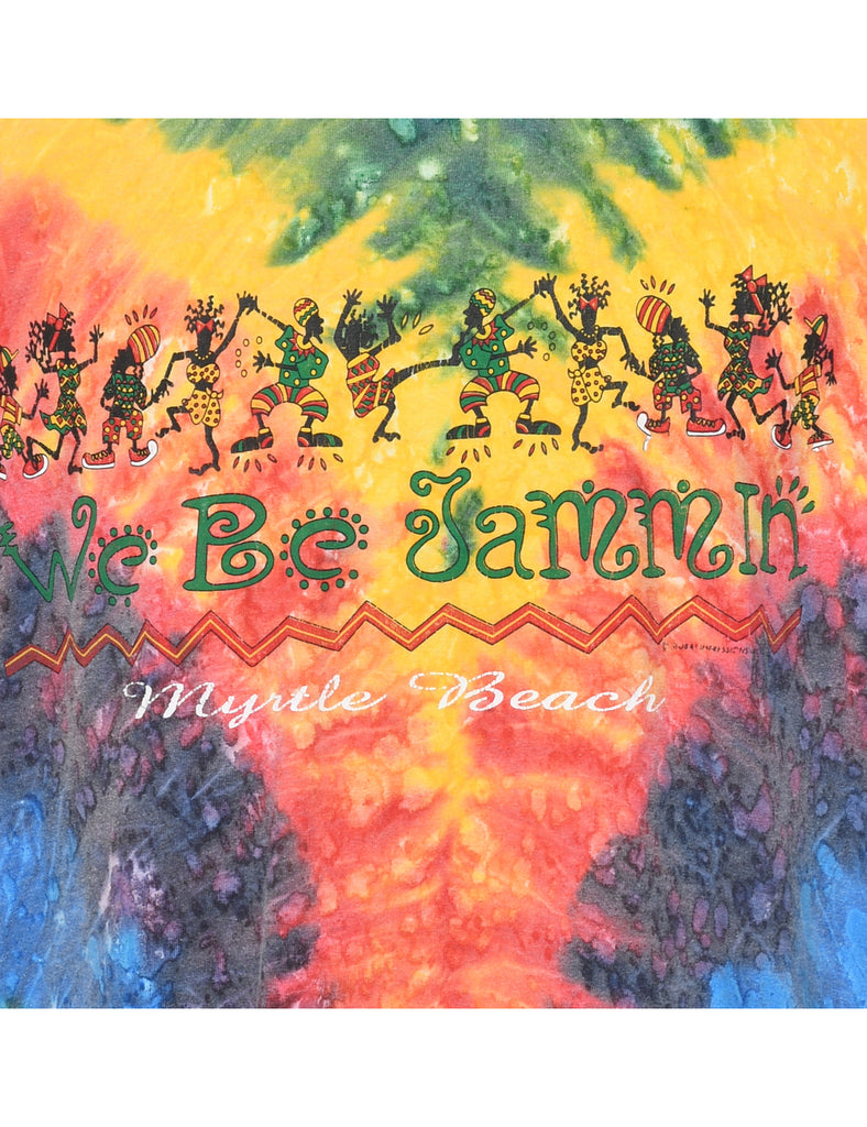 Tie Dyed Myrtle Beach Printed T-shirt - XL