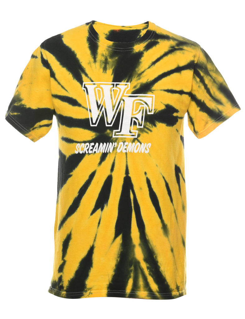 Tie Dyed Screamin' Demons Printed T-shirt - S