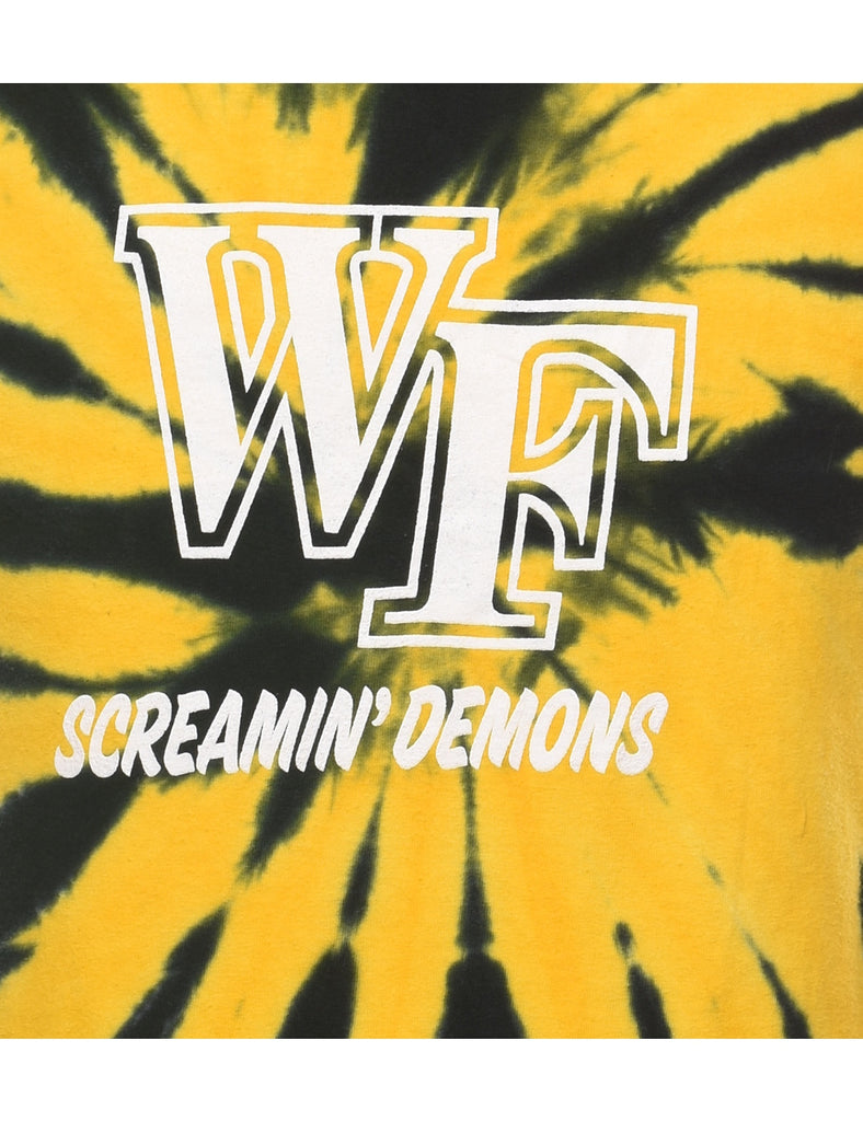 Tie Dyed Screamin' Demons Printed T-shirt - S