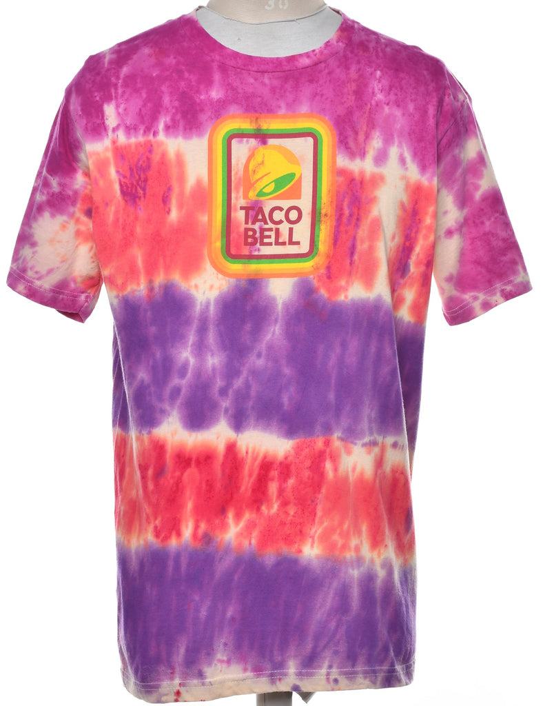 Tie Dyed Taco Bell Printed T-shirt - L