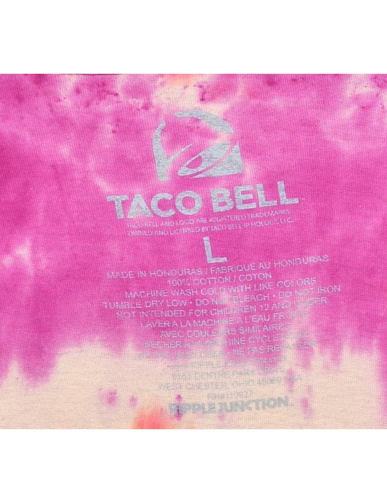 Tie Dyed Taco Bell Printed T-shirt - L