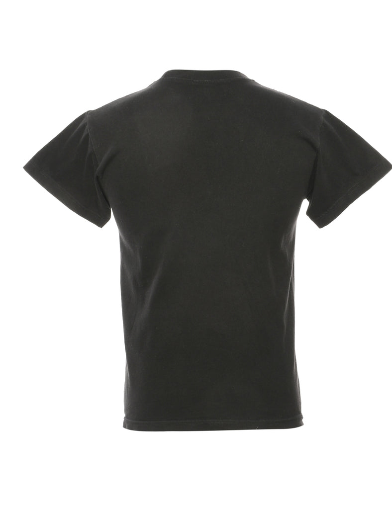 Tiger Design Black Printed T-Shirt  - M