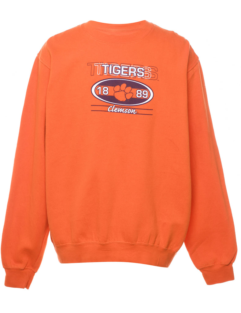 Tigers Clemson Orange Printed Sweatshirt - L