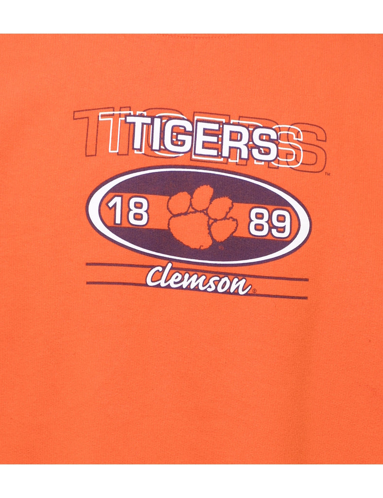 Tigers Clemson Orange Printed Sweatshirt - L