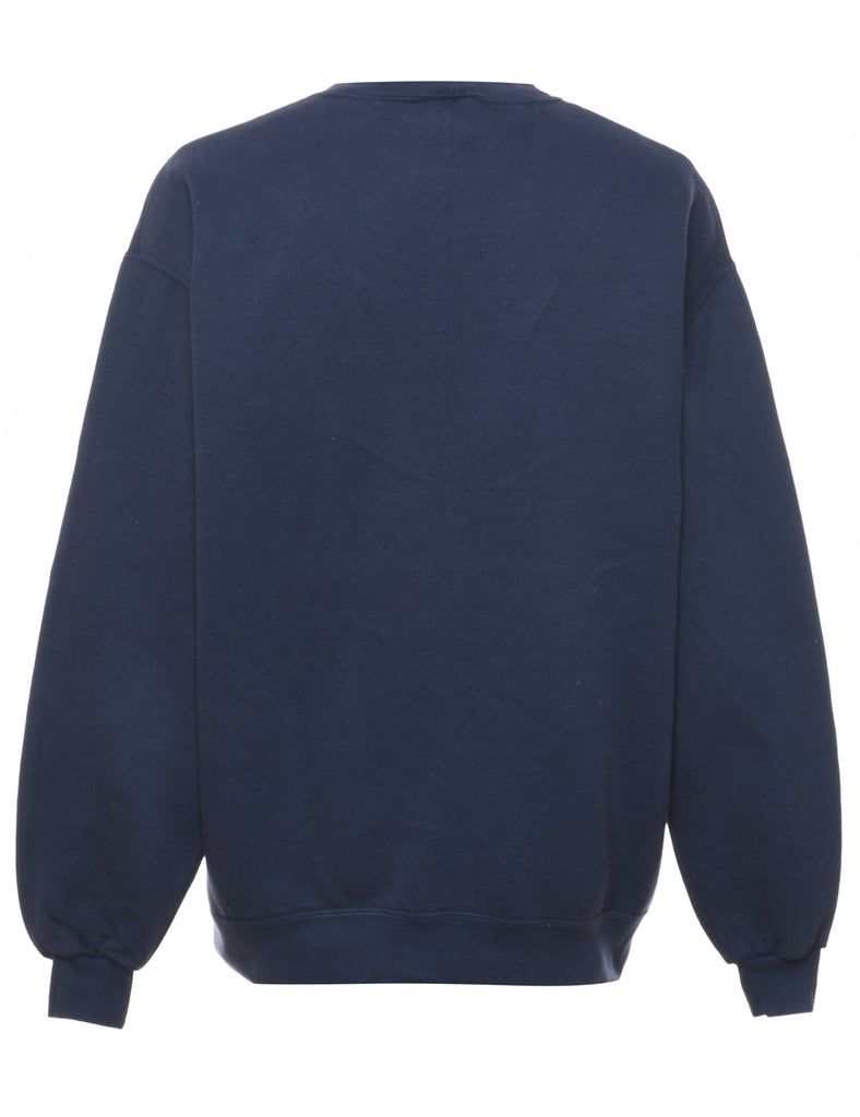 Tigger Design Navy Round Neck Cartoon Sweatshirt - M