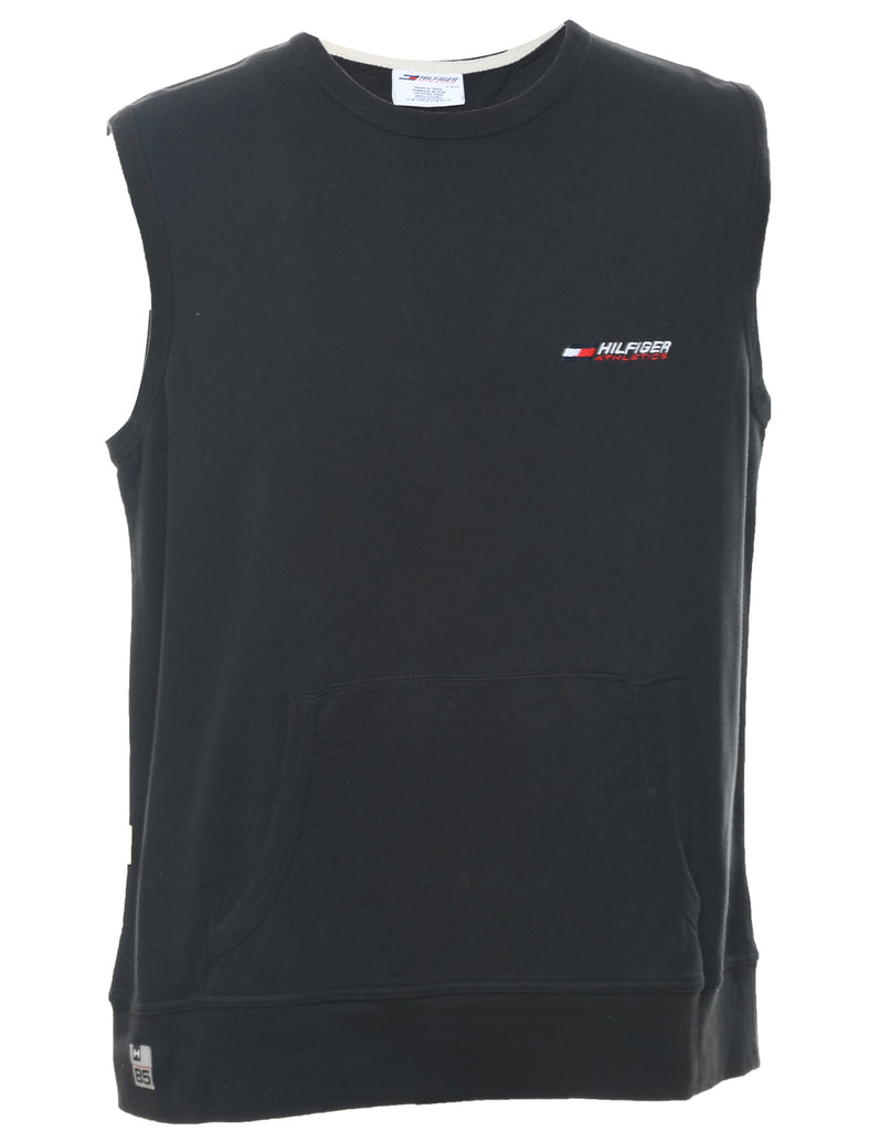 Tommy Hilfiger Black 1990s Sleeveless Sweatshirt - L