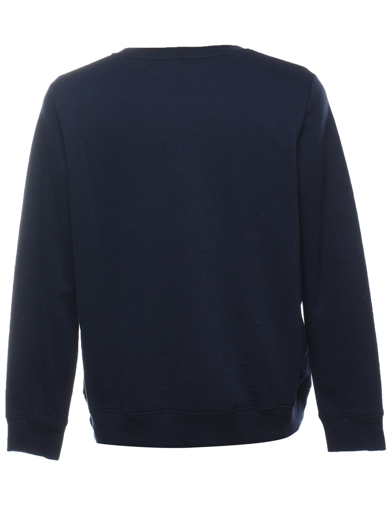 Tommy Hilfiger Navy Embroidered 1990s Sweatshirt - L