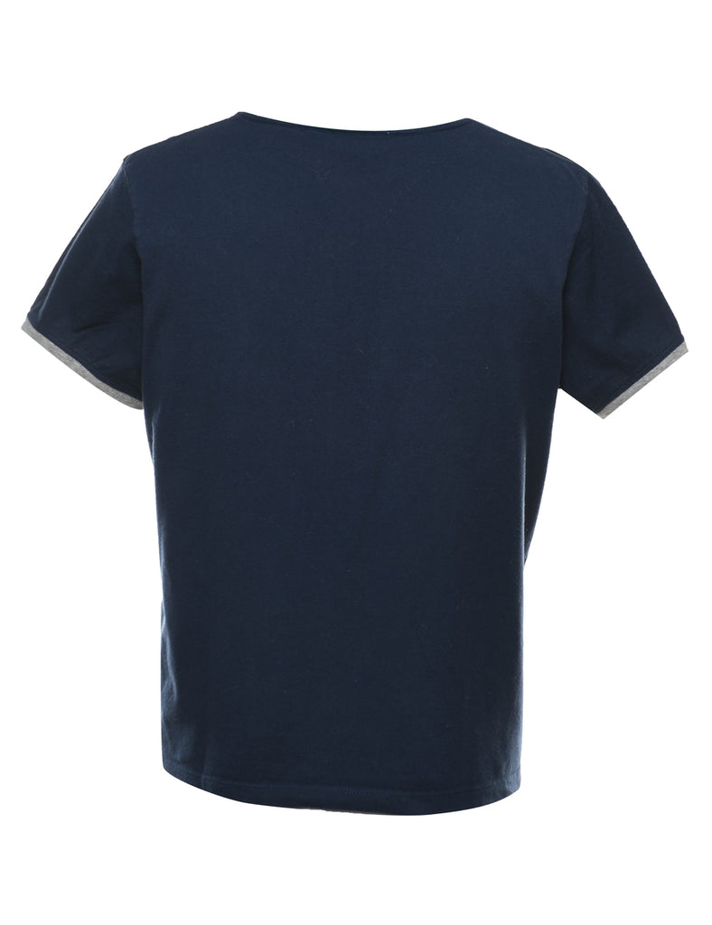 Tommy Hilfiger Navy & White 1990s T-Shirt - L