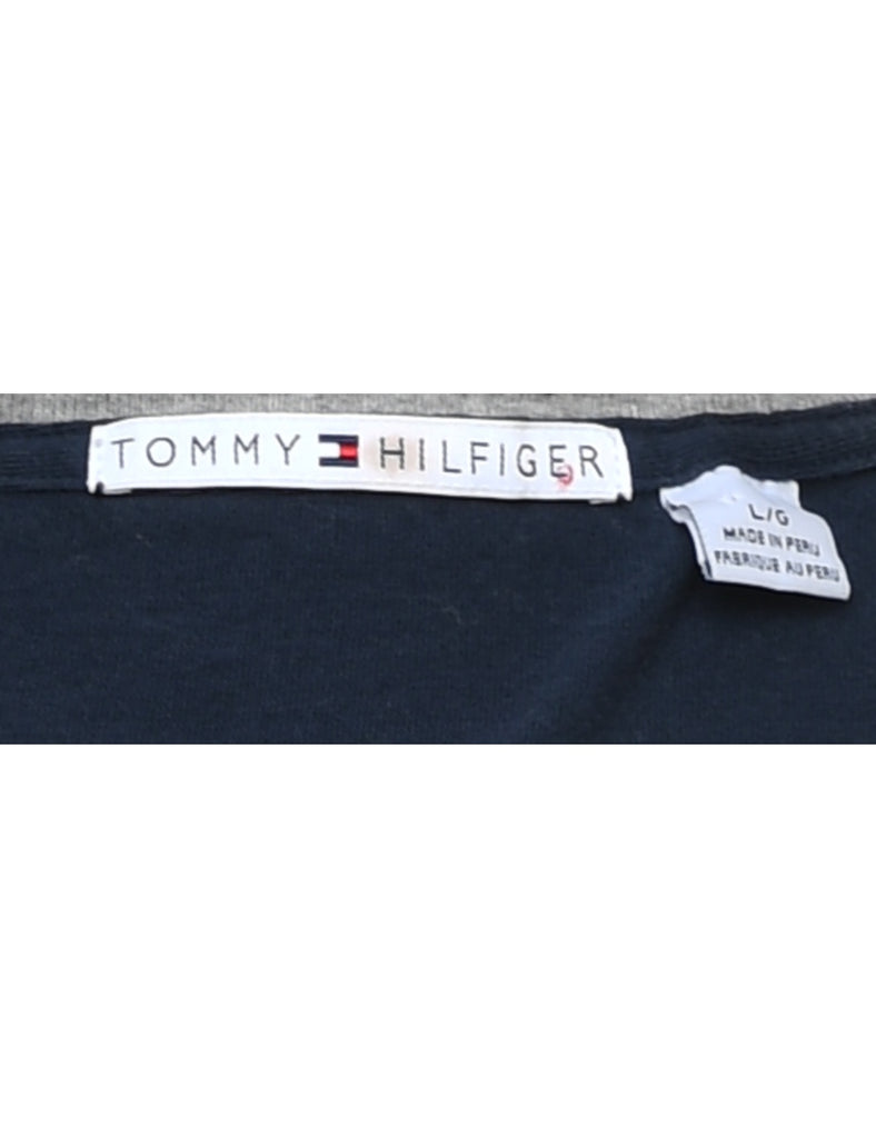 Tommy Hilfiger Navy & White 1990s T-Shirt - L