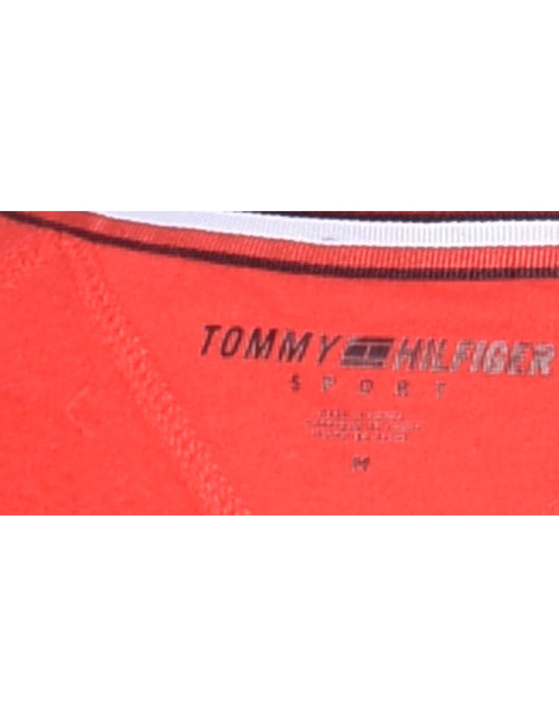 Tommy Hilfiger Plain Red 1990s Sweatshirt - M