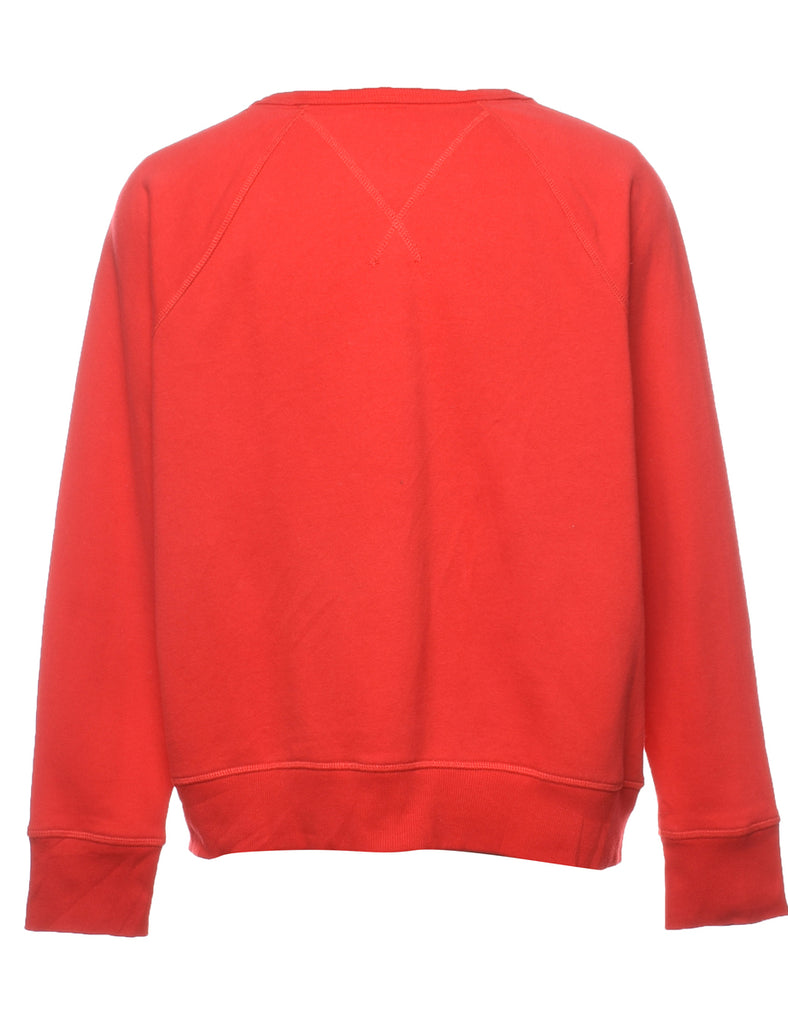 Tommy Hilfiger Red Plain Sweatshirt - M