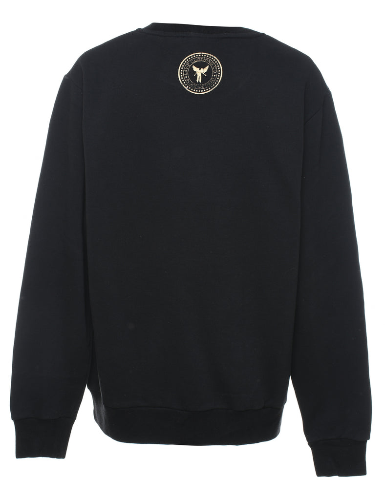 Trillionaire Printed Gold & Black Round Neck Sweatshirt - L