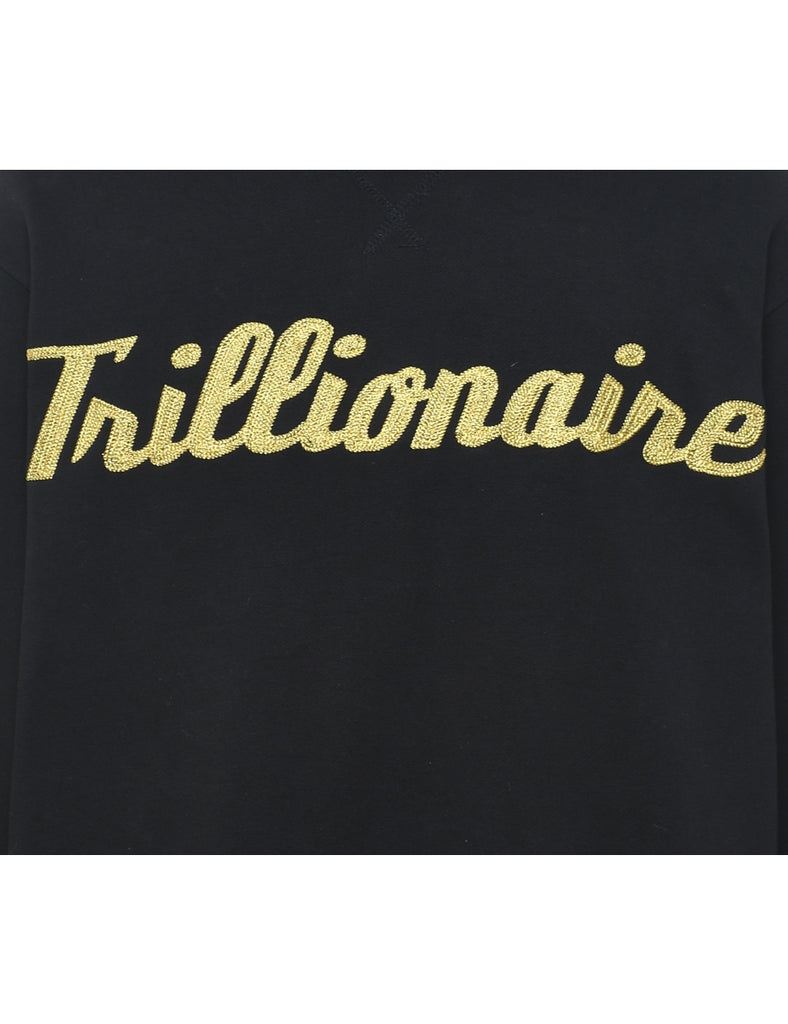 Trillionaire Printed Gold & Black Round Neck Sweatshirt - L