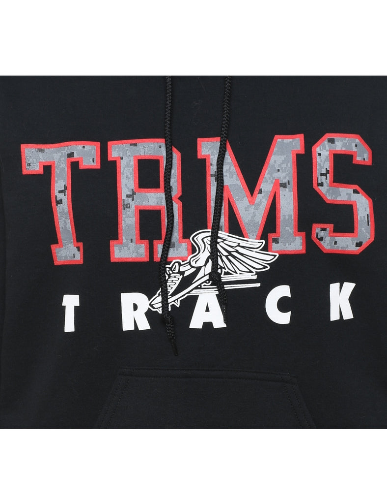 TRMS Black & Red Printed Hoodie - S