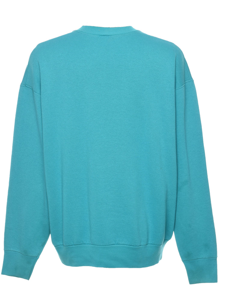 Turquoise Printed Sweatshirt - XL