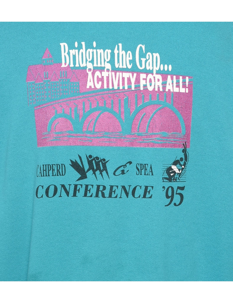 Turquoise Printed Sweatshirt - XL
