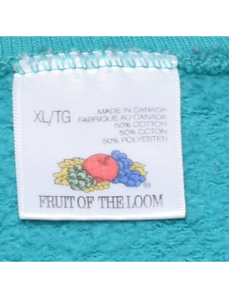 Turquoise Printed Sweatshirt - XL
