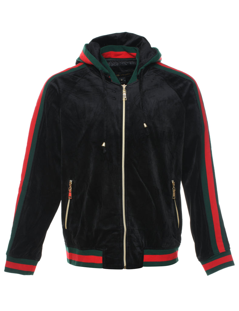 Velvet Hooded Y2K Sweatshirt - M