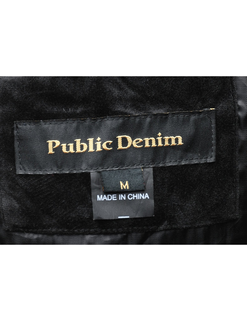Velvet Hooded Y2K Sweatshirt - M