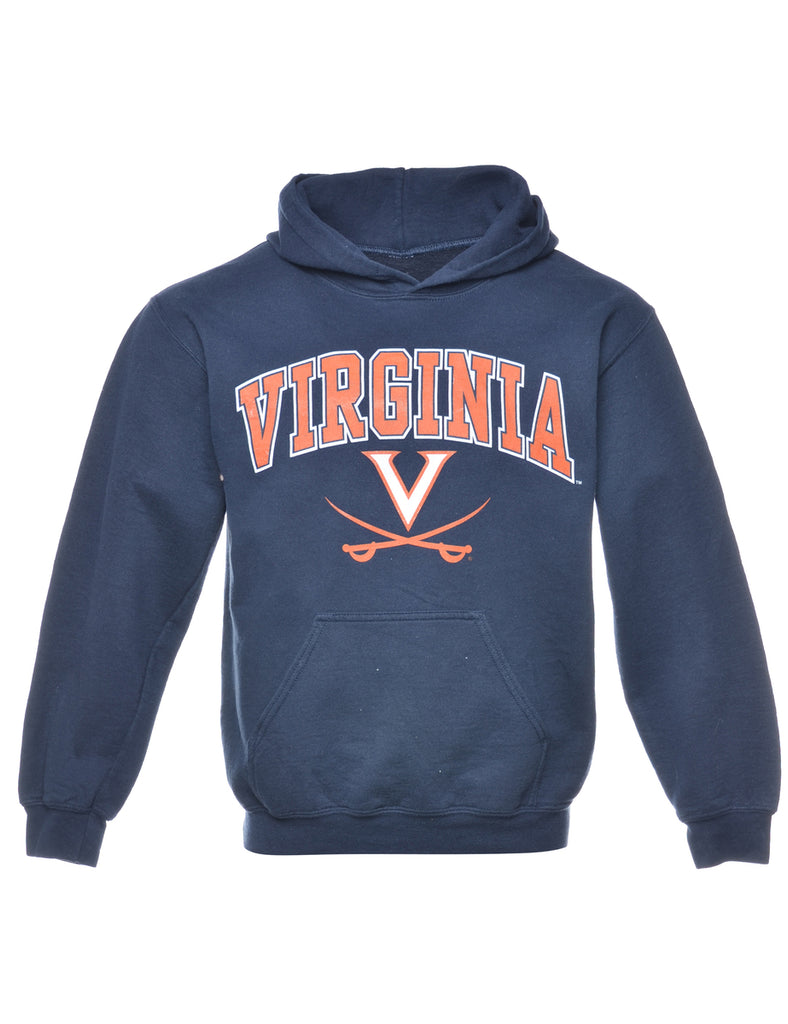 Virginia Blue Printed Sweatshirt - M