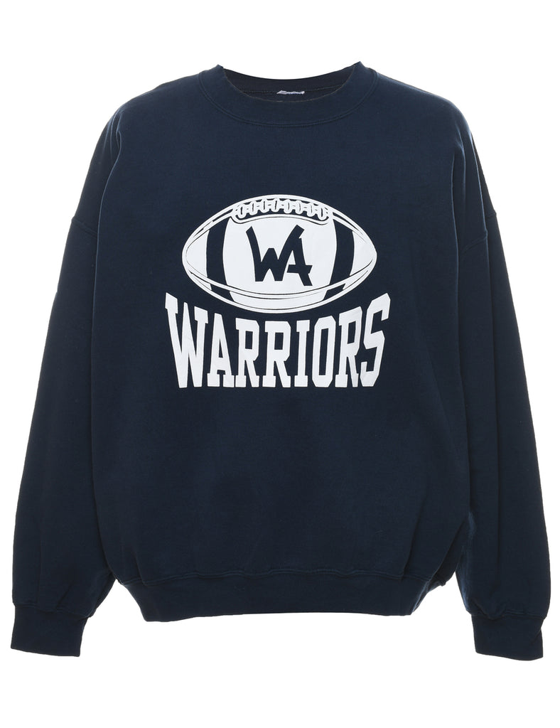 Warriors Navy & White Printed Sweatshirt  - XL