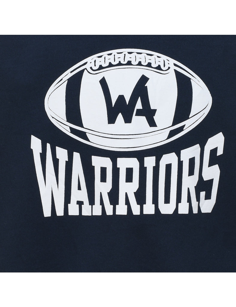 Warriors Navy & White Printed Sweatshirt  - XL