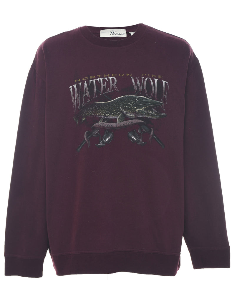 Water Wolf Printed Sweatshirt - XL