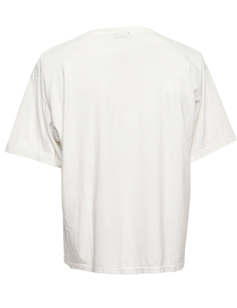 White Printed T-shirt - L