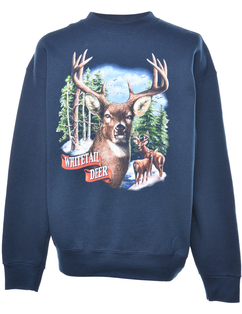 Whitetail Deer Animal Sweatshirt - XL