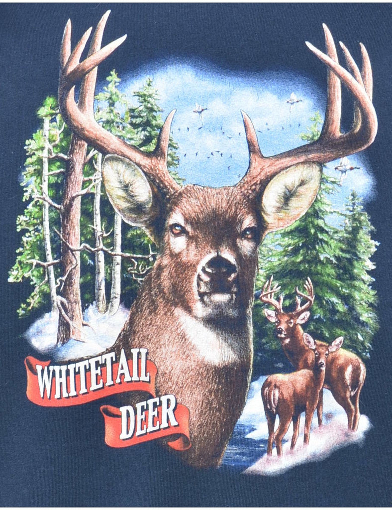 Whitetail Deer Animal Sweatshirt - XL