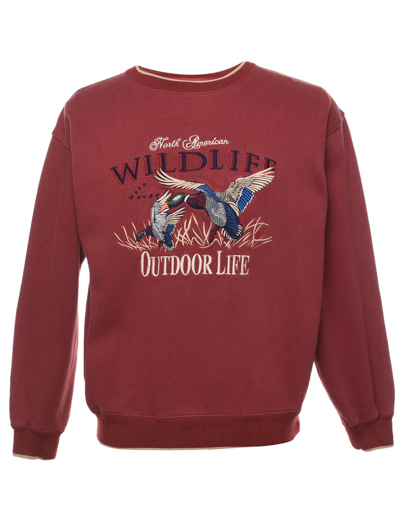 Wildlife Outdoor Life Embroidered Sweatshirt - M