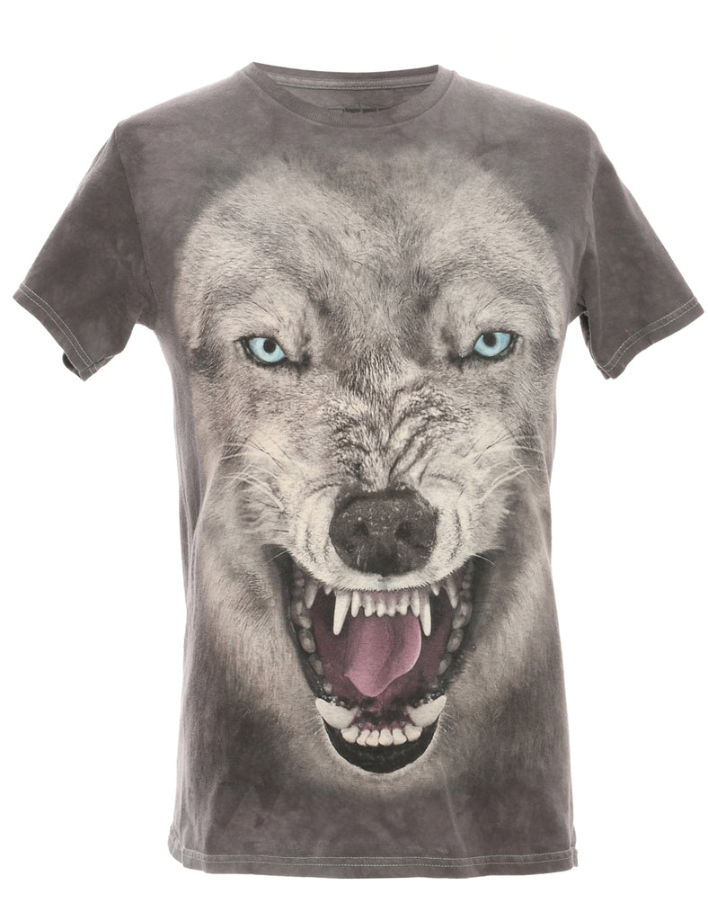 Wolf Print Animal T-shirt - S
