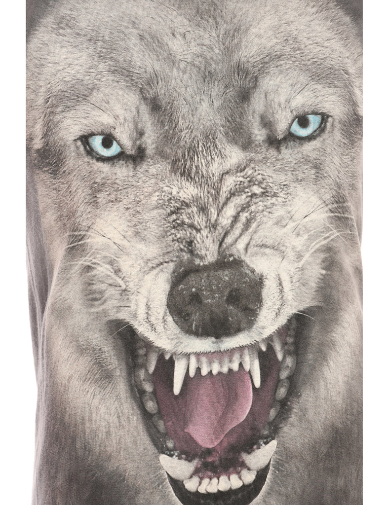 Wolf Print Animal T-shirt - S