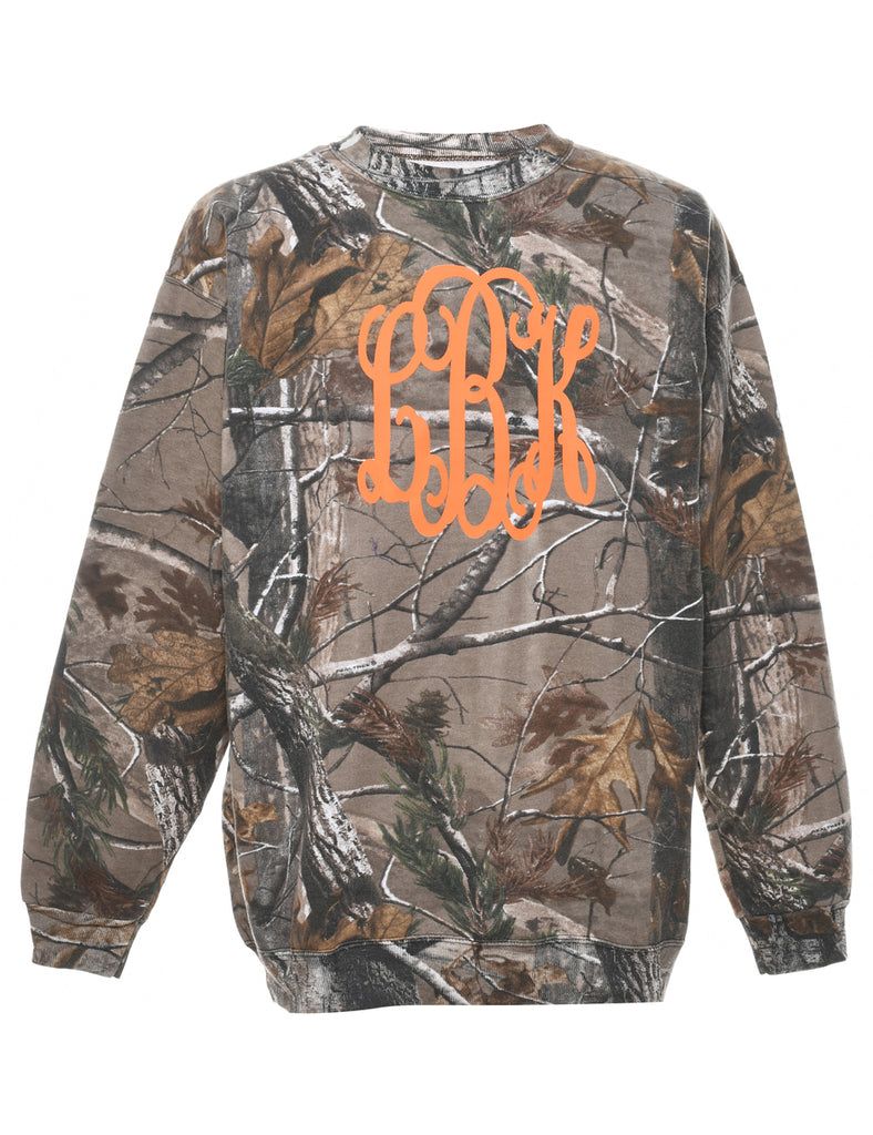 Woodland Camouflage Printed Sweatshirt - L