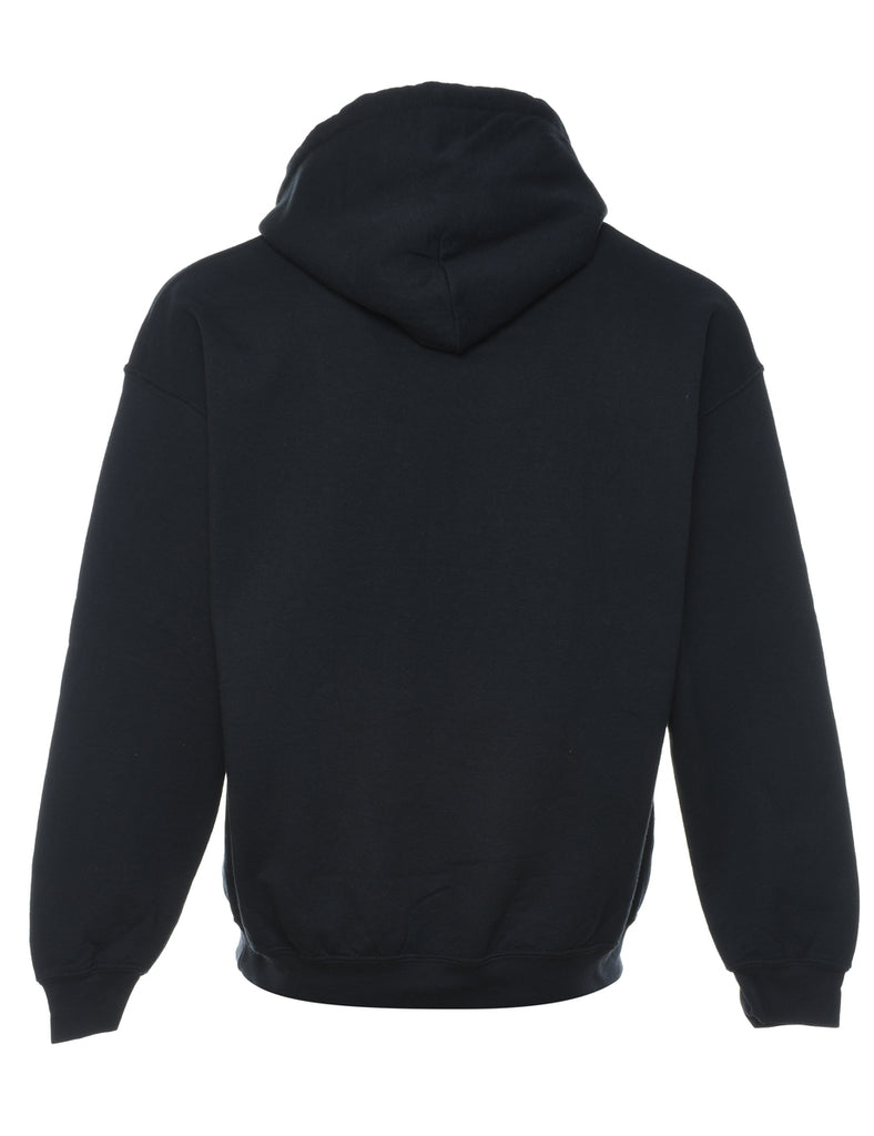 World Tour Printed Black & Light Blue Hooded Sweatshirt - L
