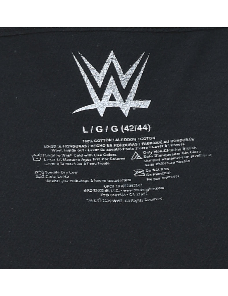 Wrestle Mania Black Printed T-shirt - L