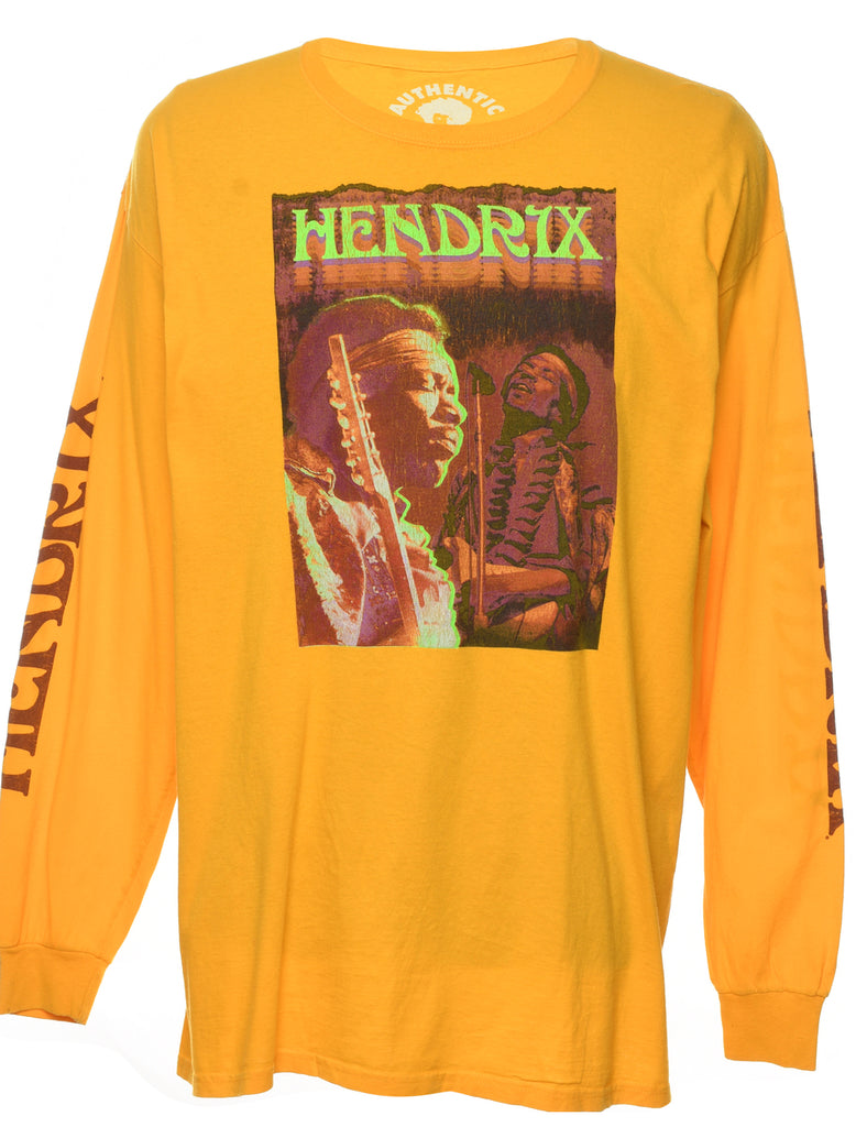 Yellow Classic Hendrix Printed T-shirt - XL