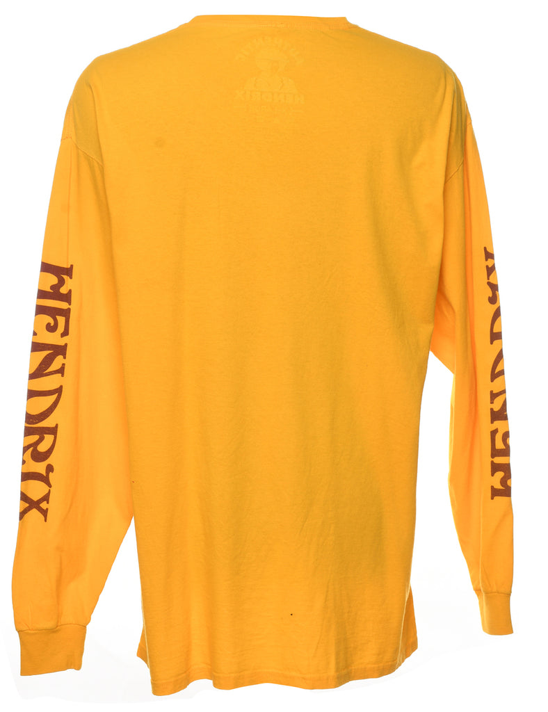 Yellow Classic Hendrix Printed T-shirt - XL