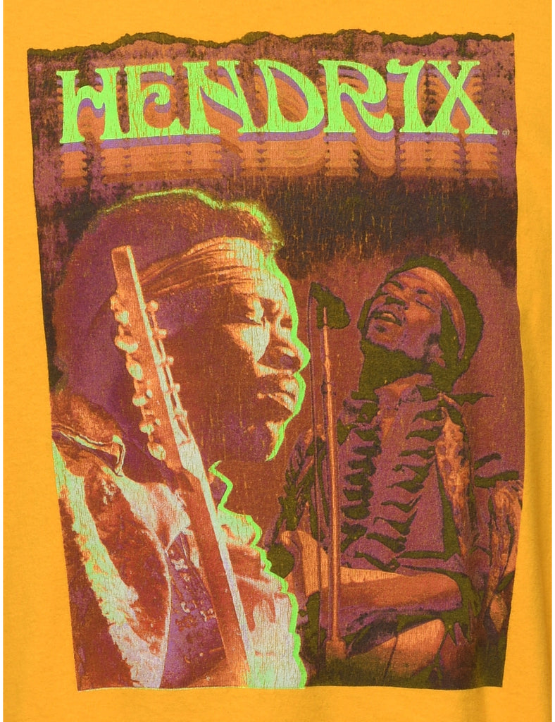 Yellow Classic Hendrix Printed T-shirt - XL