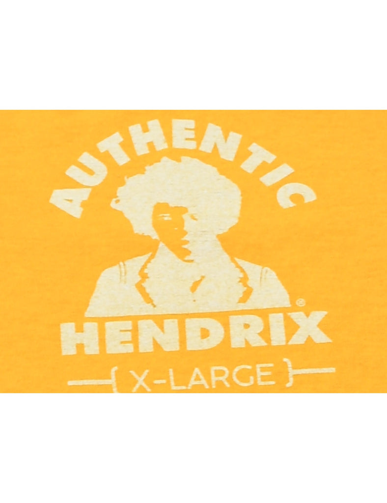 Yellow Classic Hendrix Printed T-shirt - XL