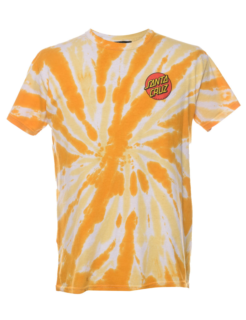 Yellow & Orange Sanat Cruz Skateboarding Tie Dye T-shirt - M