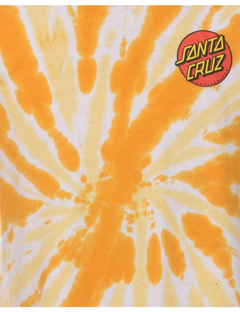 Yellow & Orange Sanat Cruz Skateboarding Tie Dye T-shirt - M