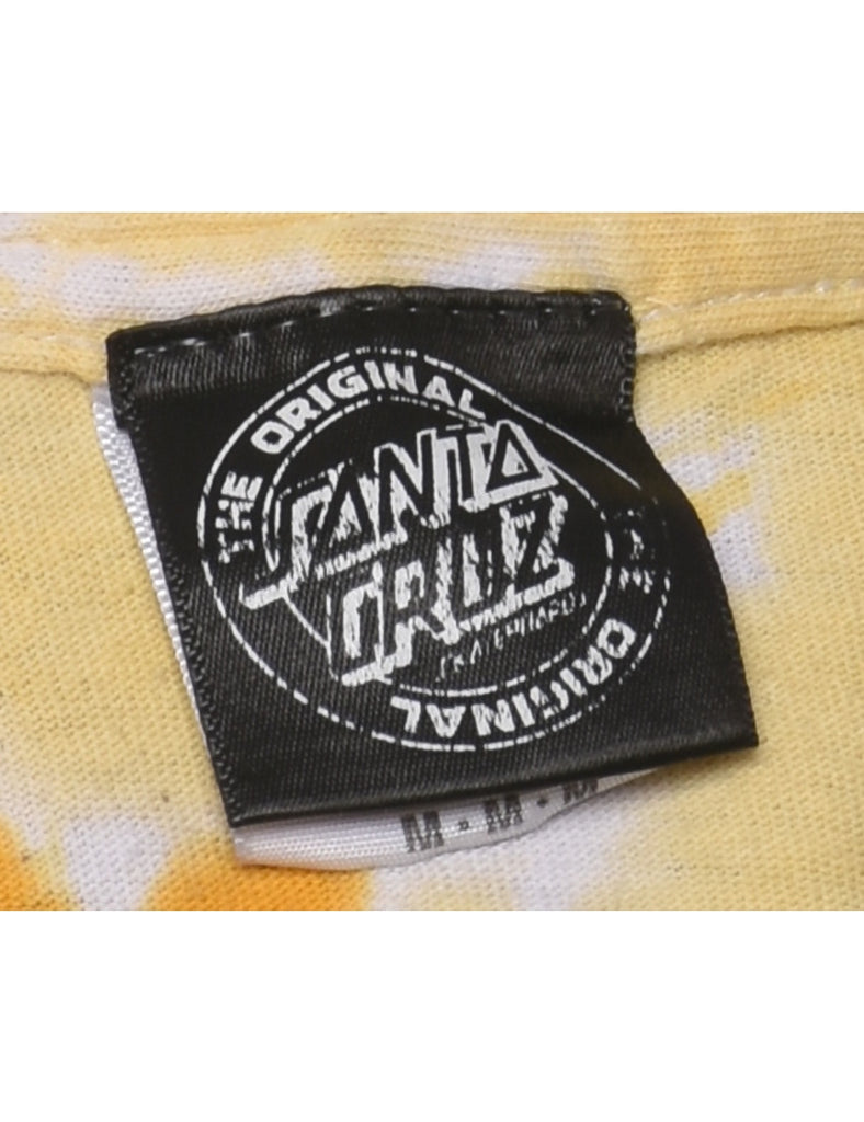Yellow & Orange Sanat Cruz Skateboarding Tie Dye T-shirt - M