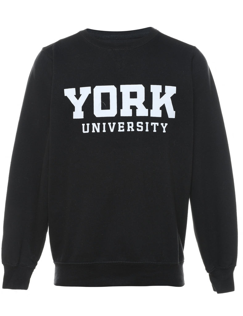 York University Black & White Printed Sweatshirt - XS